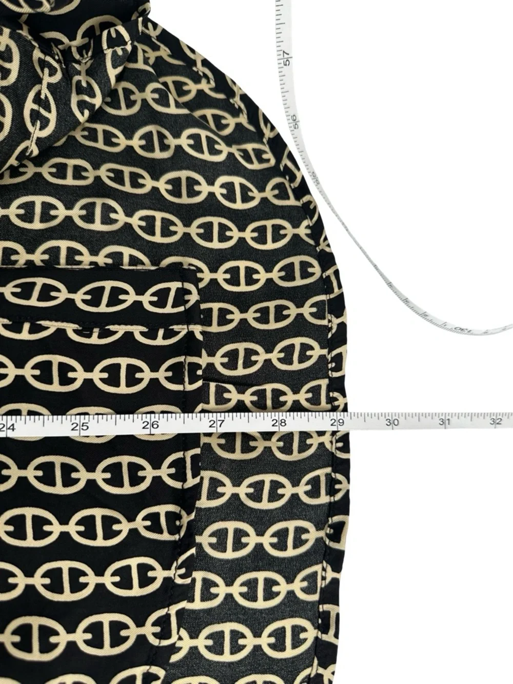 J. Crew Black Gold Chain Print Viscose Twill Button Up Shirt Women’s Size Small